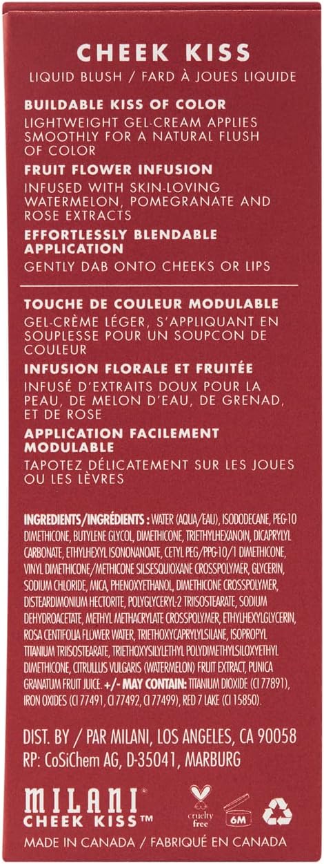 Milani Cheek Kiss Liquid Blush Makeup, Lightweight, Blendable & Buildable for Radiant Flushed Cheeks, Skin-Loving Formula - Berry Smooch - Image 11
