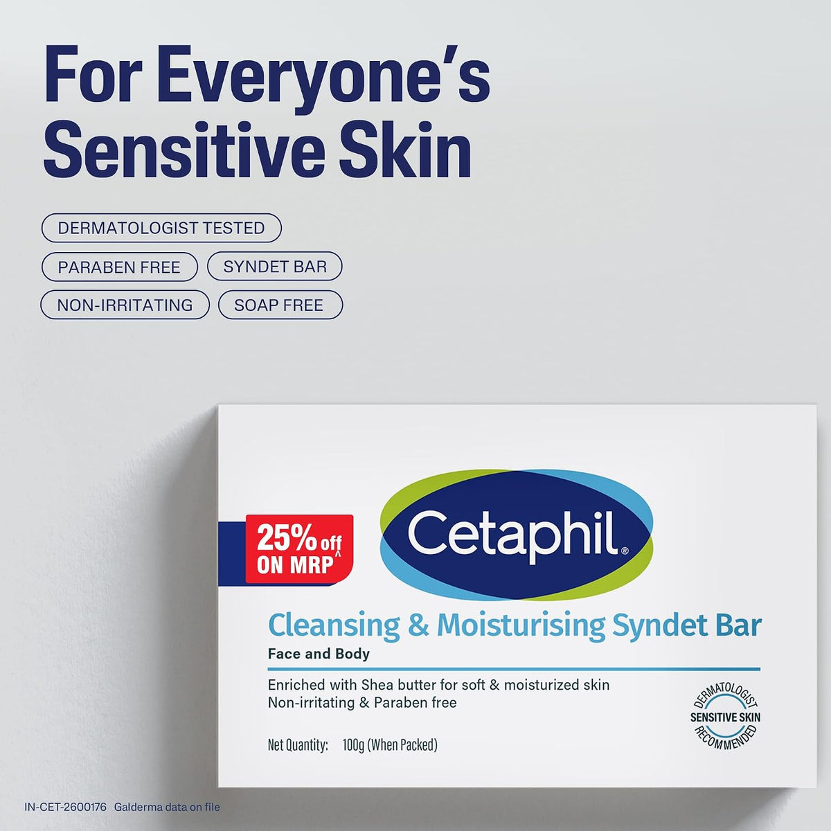 Cetaphil sensitive skin syndet bar side profile
