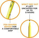 Side profile of BIC Brite Liner highlighter pen barrel and cap