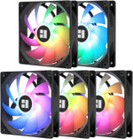 Thermalright TL-C12C-S 120mm addressable RGB computer case fan five pack front view showcasing translucent blades
