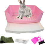 PINVNBY large rabbit litter box fully assembled setup