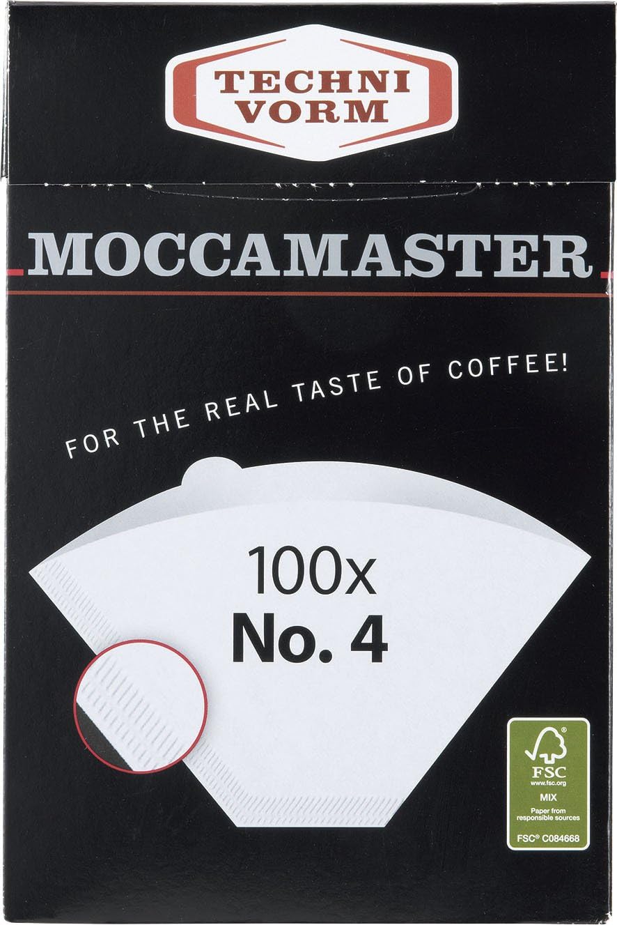 Moccamaster number 4 white paper filters front box packaging view
