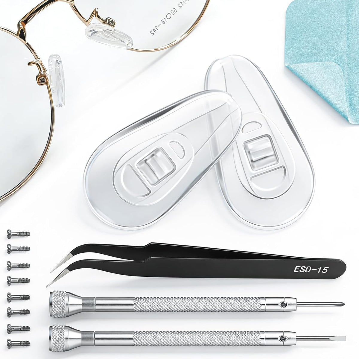 Pfdhqs 5 pairs silicone eyeglass nose pads front view