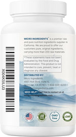 Back label of Micro Ingredients glycine displaying usage instructions and quality disclaimers.
