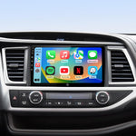 RUICAR Toyota Highlander car radio stereo display front view showing Apple CarPlay dashboard layout.