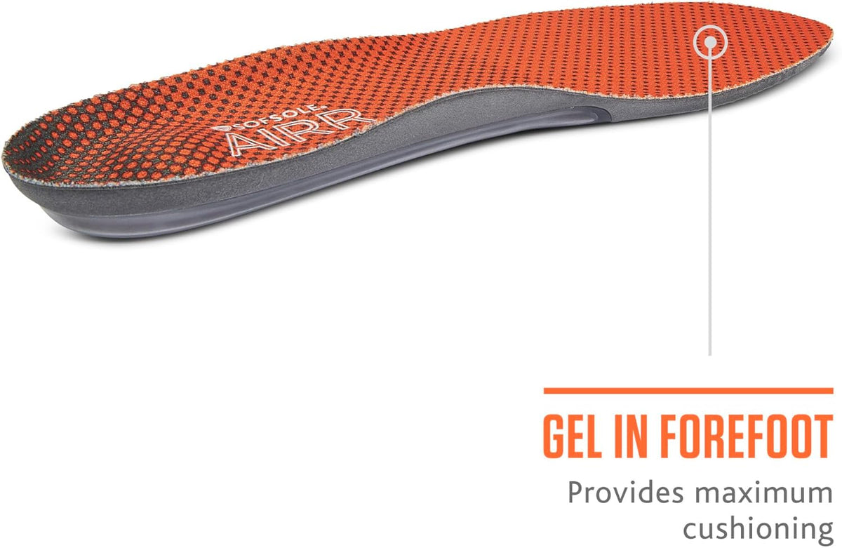 Sof Sole full-length gel insole top cover with COOLMAX fabric texture