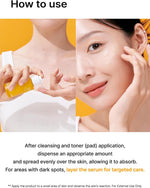 Applying Celimax pore and dark spot brightening serum onto clean skin for daily routine