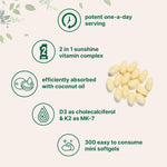 Micro Ingredients Vitamin D3 K2 packaging and count overview