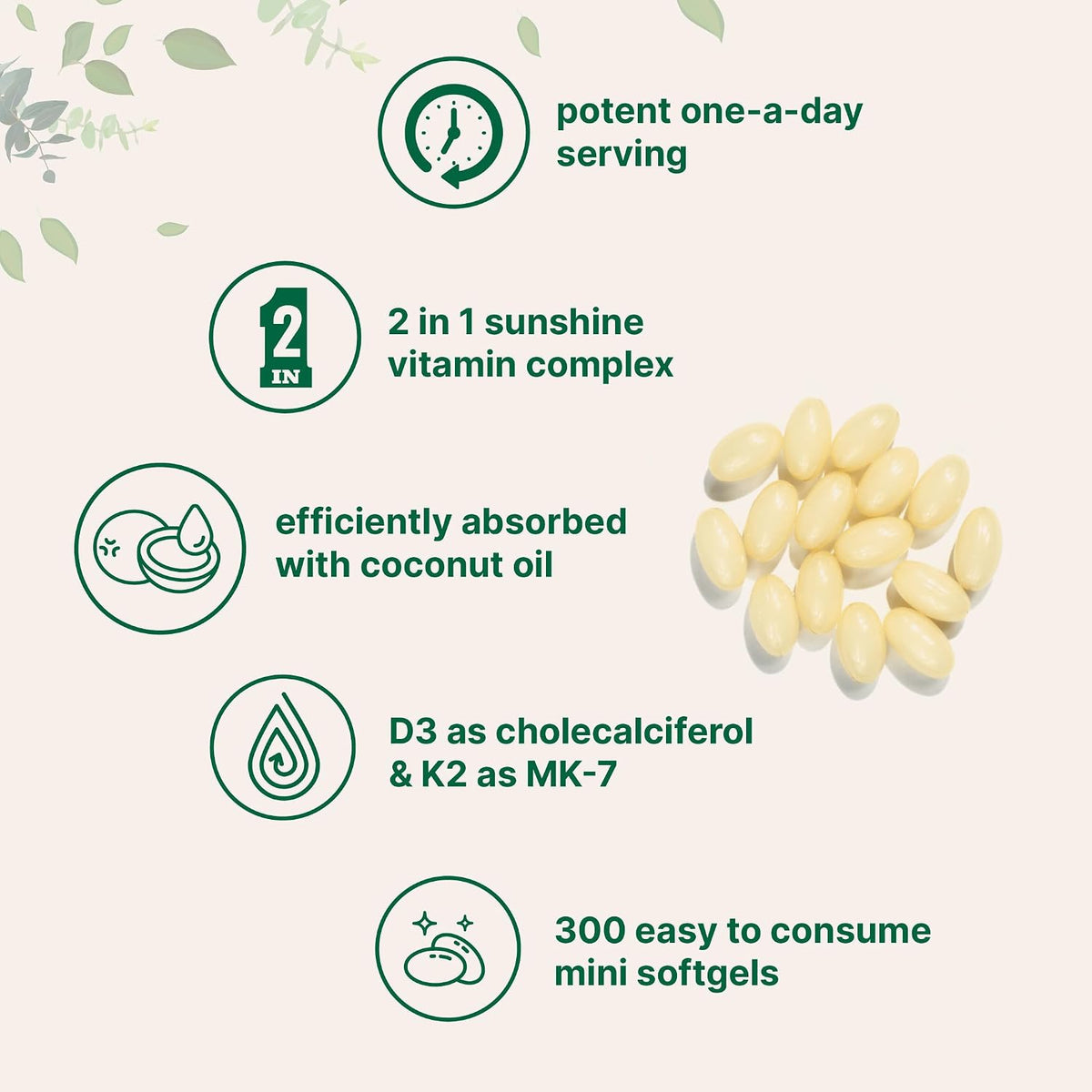 Micro Ingredients Vitamin D3 K2 packaging and count overview