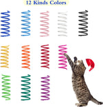 Close up view of the thick heavy duty BPA free plastic texture of the cat spiral springs.