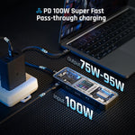 DockCase smart USB-C hub highlighting 100W Power Delivery port