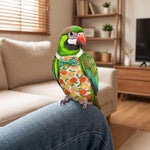 Premium fabric bird flight harness displaying secure fastener closure
