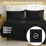 CozySmile fitted sheet showing 16-inch deep pocket elastic corners