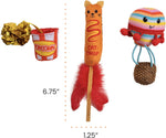 Catstages Pawrty Cat Toys, 3-Pack Catnip Plush Toys with Crinkle, Feathers & Flinger, Multicolored - Image 9