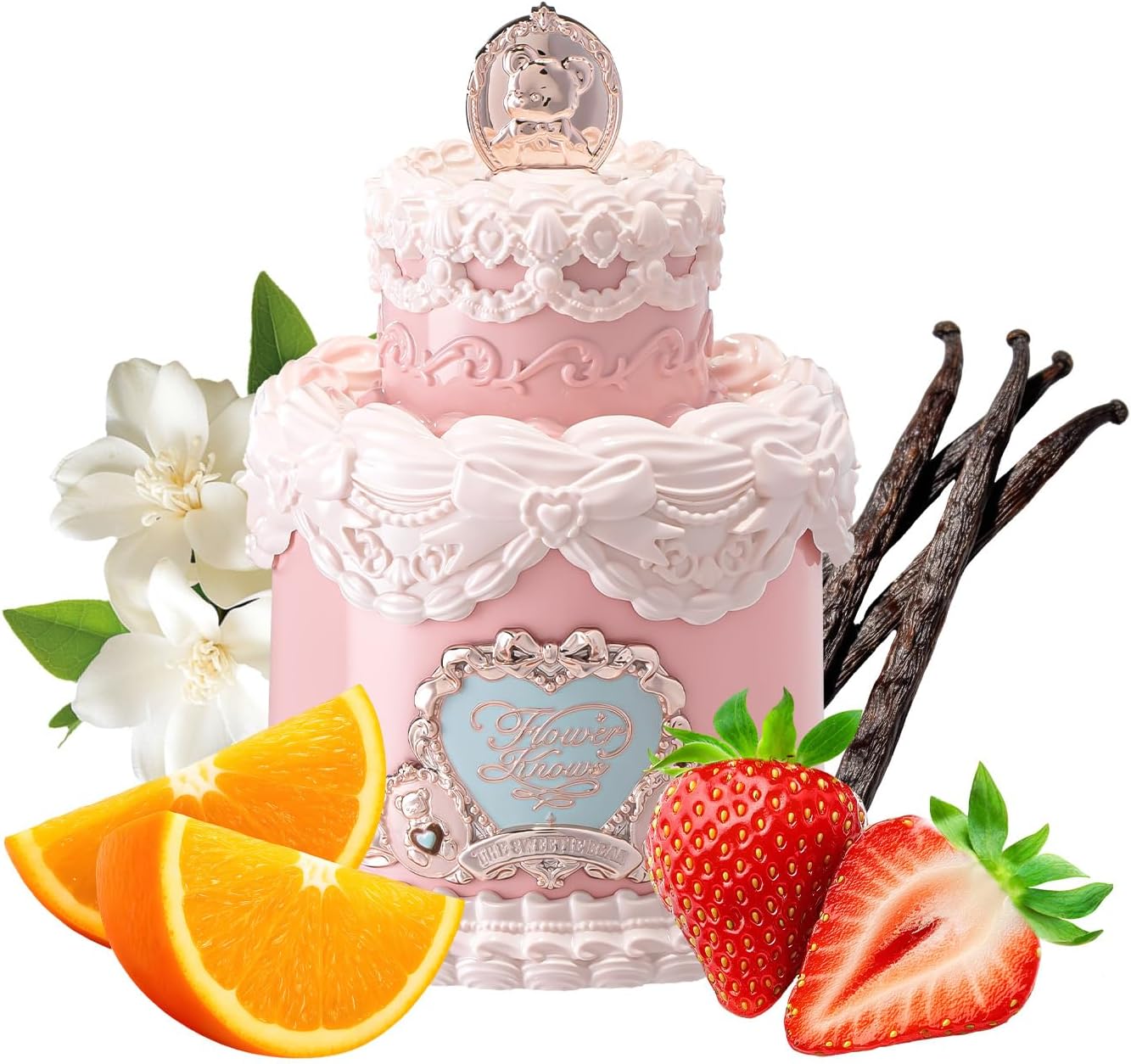 Flower Knows The Sweetie Bear Perfume front view showing cake shaped bottle