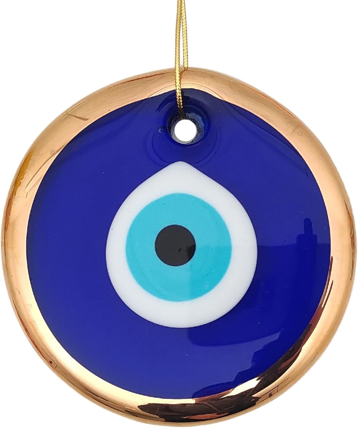 Erbulus glass blue evil eye wall hanging front view nazar amulet