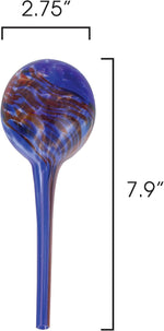 Glass watering globes inserted into potted plants for automatic irrigation