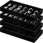 Velvet Sunglasses Organizer Tray 6 Grid Sunglass Organizer Velvet Tray Stackable Glasses Display Case for Women - Image 13