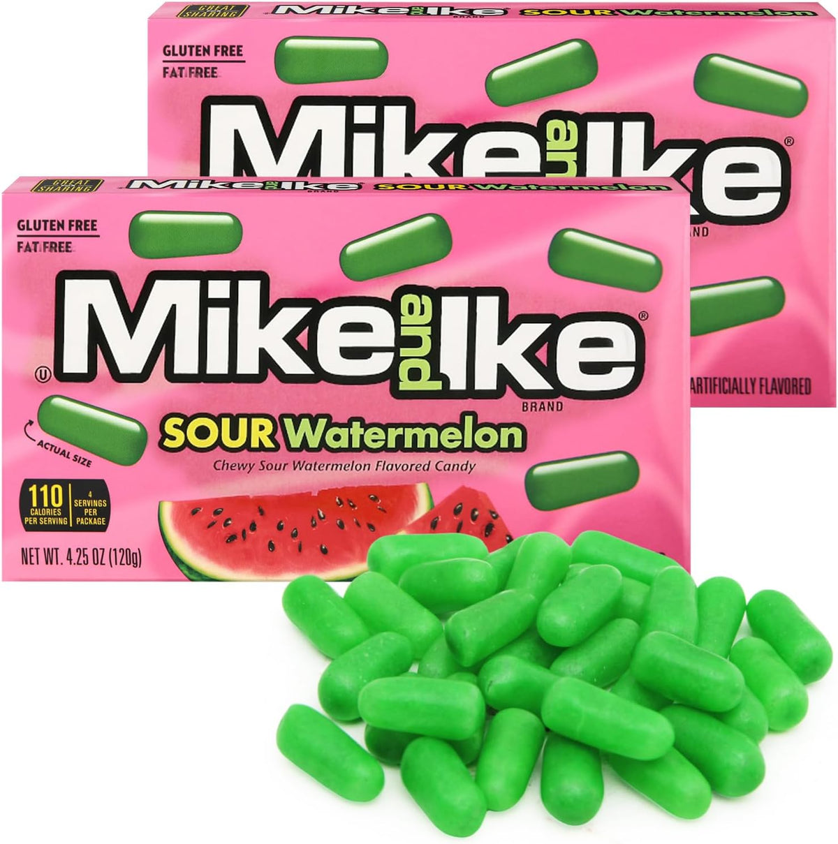 Bloom's Mike and Ike Sour Watermelon candy 2 pack front view