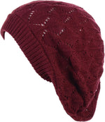 BSB open weave mesh beanie styled as a Parisian beret