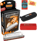 Hohner 544 Golden Melody Harmonica Bundle with Carrying Case, Key Stickers, Harmonica Beginner Manual, and Austin Bazaar Polishing Cloth - Key of A - Image 9