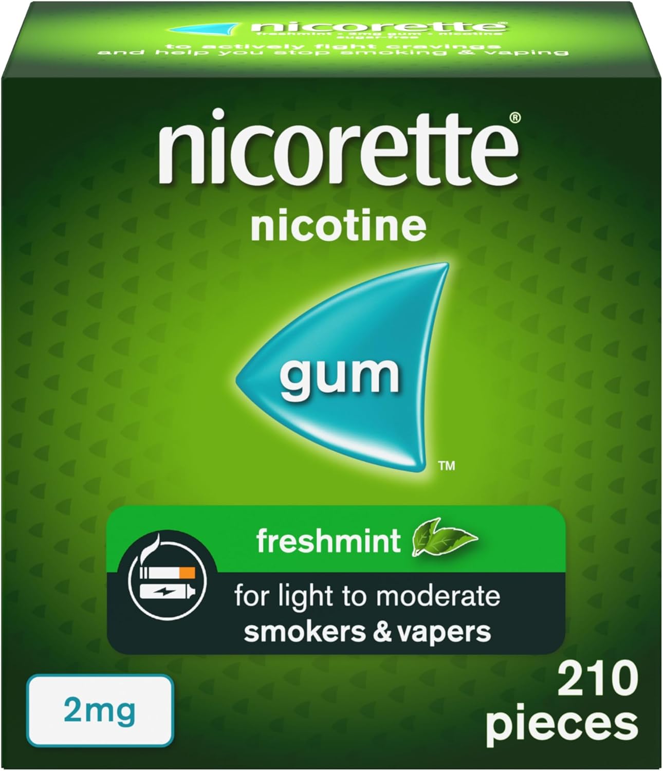 Nicorette 2 Mg-Pack Of 210 Gums : Freshmint Gum 2 Mg,210 Pieces - Image 1