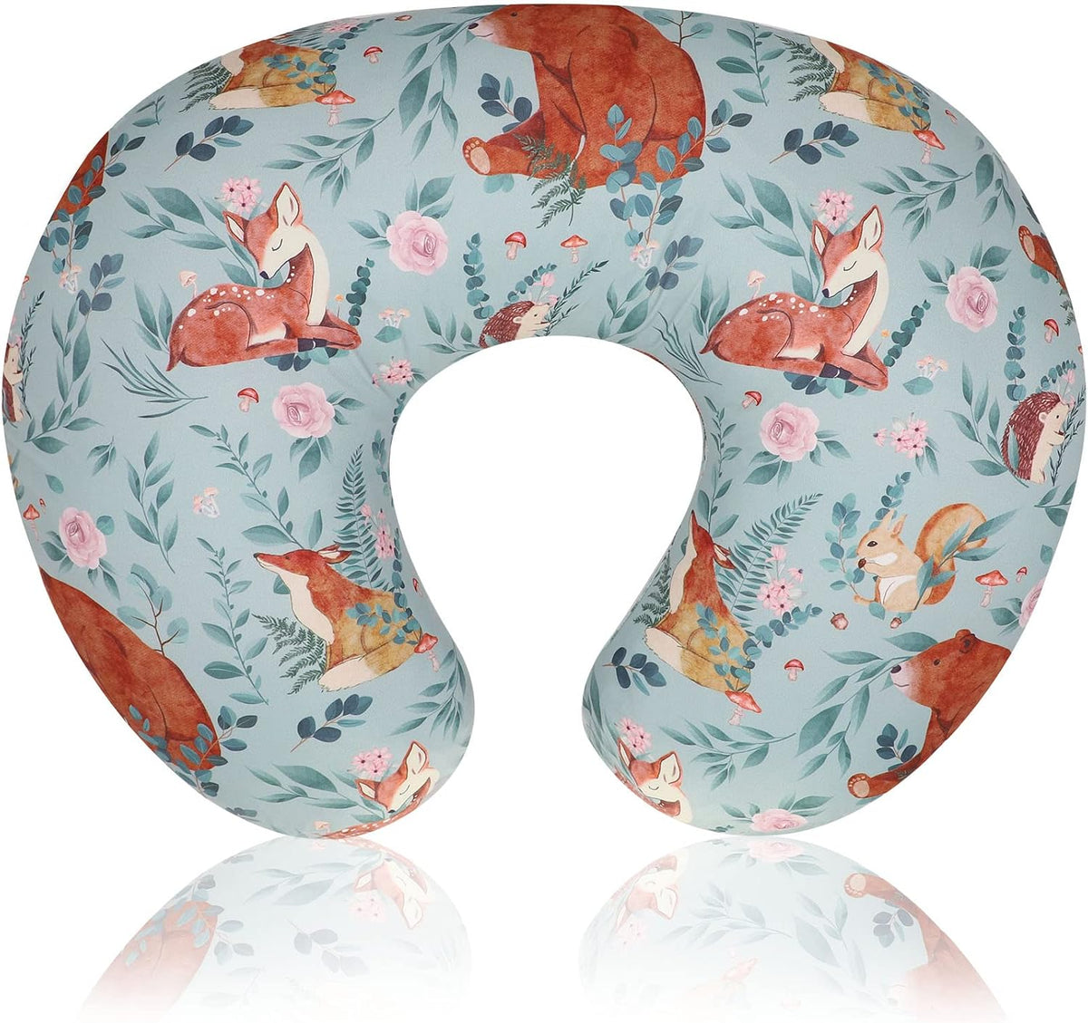 Purple Floral Nursing Pillow Cover, Breastfeeding Pillow Slipcover for Baby Boys & Girls, Nursing Pillow Case for Newborn, Soft Fabric Fits Snug On Infant, Washable & Breathable, Watercolor Flower - Image 11
