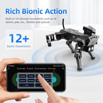 XiaoR Geek bionic robot pet connected to wireless app interface on smartphone