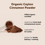 Micro Ingredients Ceylon cinnamon powder scoop and fine texture closeup