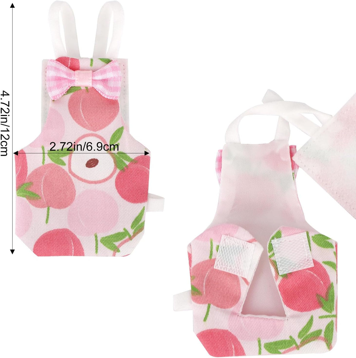 Four piece pack of washable parrot flight suits in cherry lemon orange and peach designs.