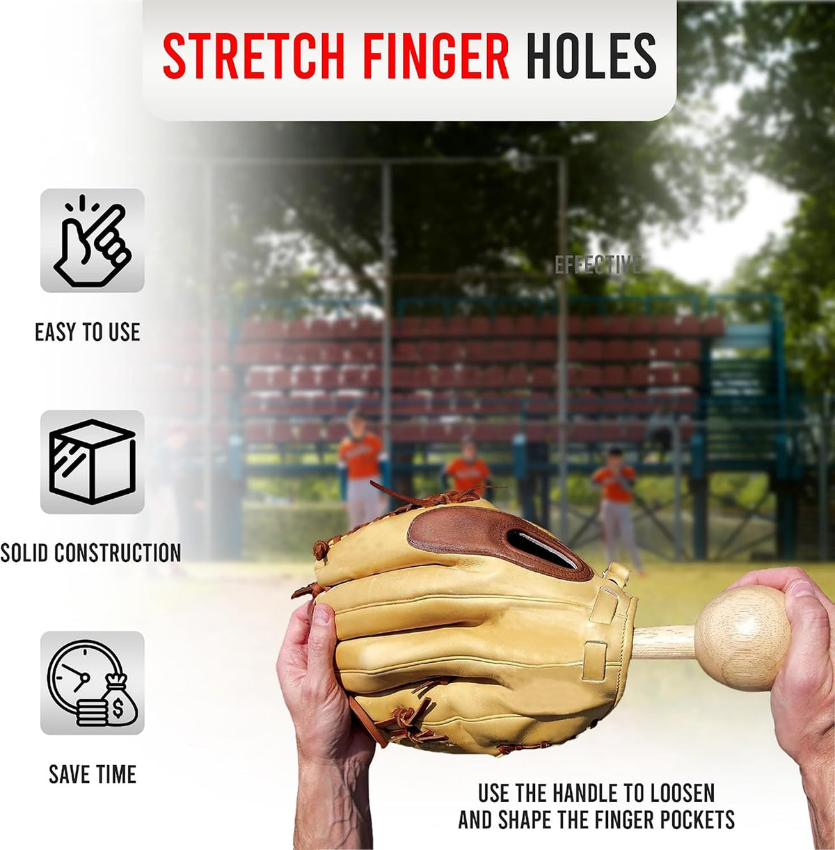 Hot Glove solid wood tool showing baseball-shaped head