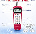 Handheld Sulmile U-508 belt tension gauge display screen showing Hertz and Newton readings