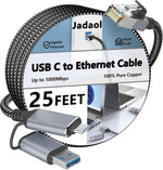 Jadaol USB-C/USB-A to Ethernet Cable 6 ft, Built-in USB-A Adapter, Up to 1Gbps Gigabit RJ45 LAN, Plug & Play for Most Systems, USB 3.0, Nylon Braided, Compatible with Thunderbolt 3/4 Device - Image 10