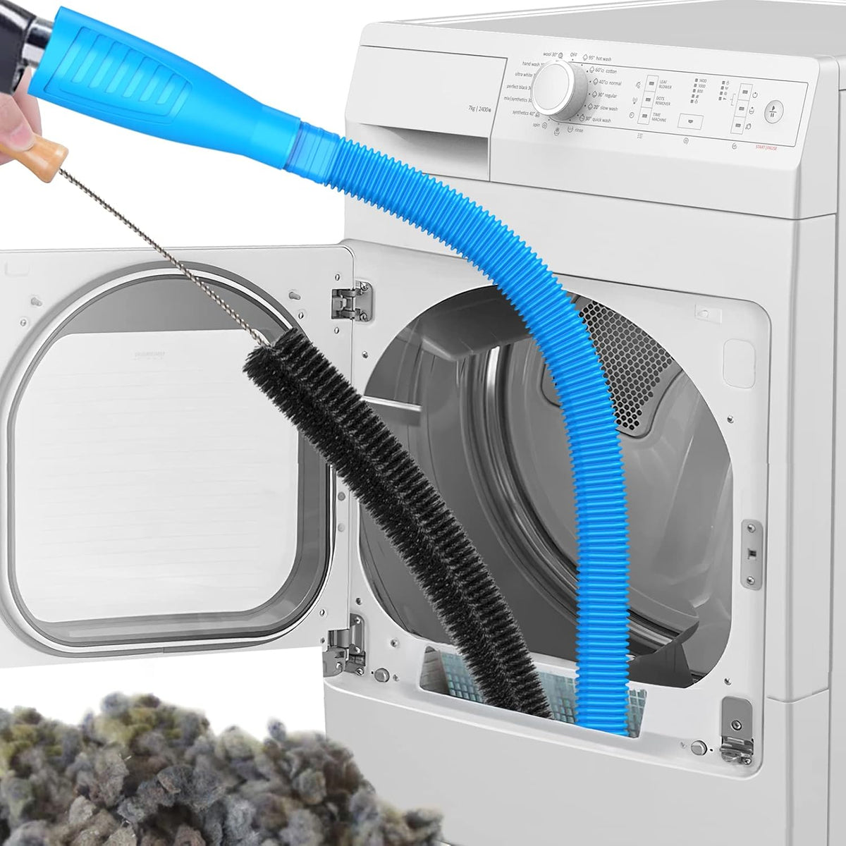 Sealegend 2 Pieces Dryer Vent Cleaner Kit front view lint removal tool.