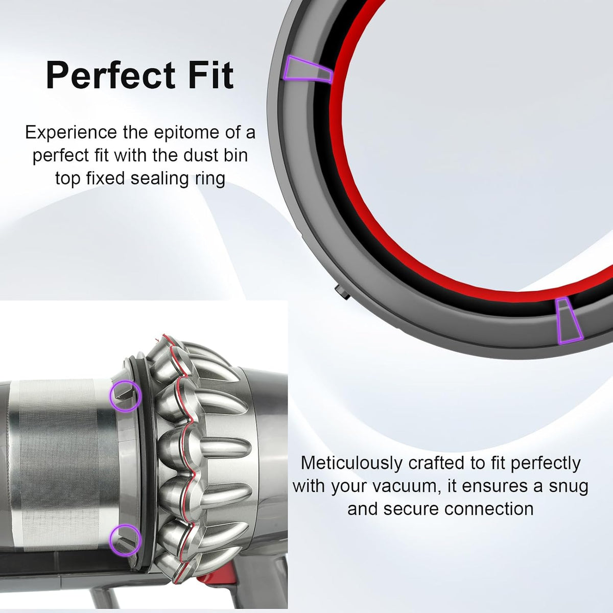 Zephblow dust bin top fixed sealing ring with installation tool