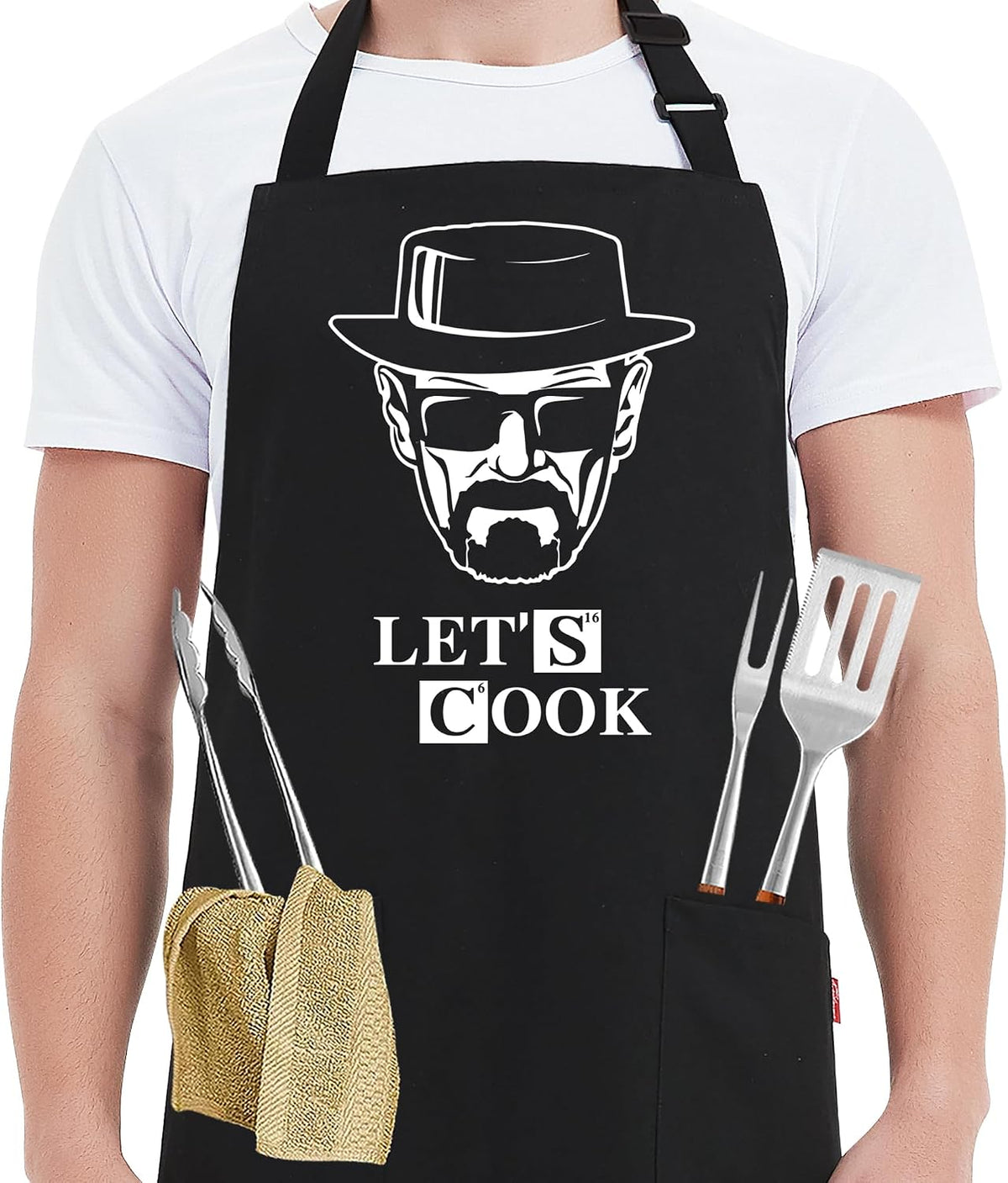 Kaidouma Funny Grill Aprons for Men Dad - Chef Cooking Grilling BBQ Apron | The Grillfather, Cotton, Adjustable, 2 Pockets, 40" Long Ties, Husband Dad Papa Gifts for Birthday Father's Day Christmas - Image 12