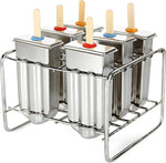 Stainless Steel Popsicle Molds, Set of 6 Ice Cream Maker, Ice Pop Molds With Holder, Metal Reusable Homemade Popsicle Molds with Sticks and Bags (Round Cup, No Slot) - Image 11