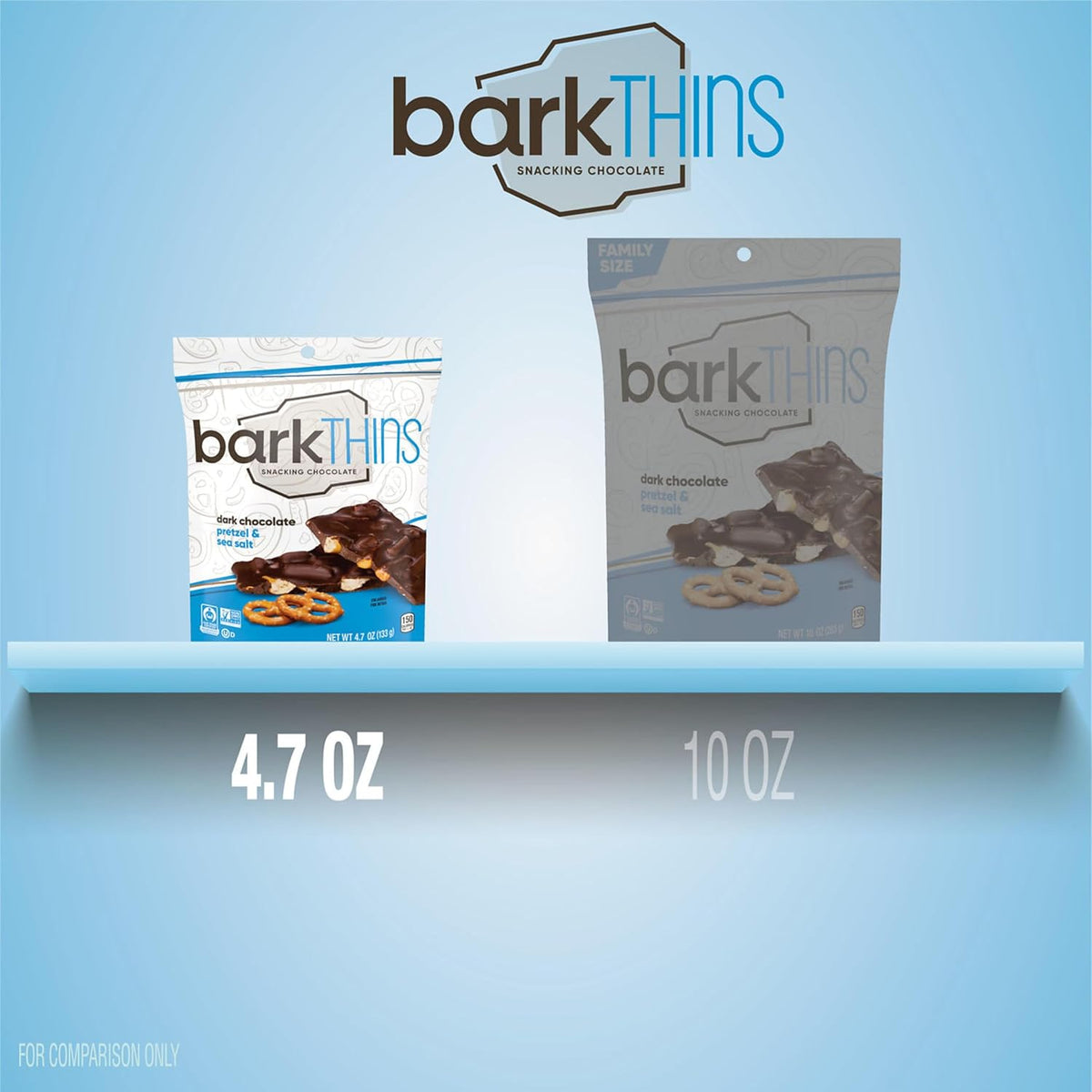 Authentic Barkthins dark chocolate snack label