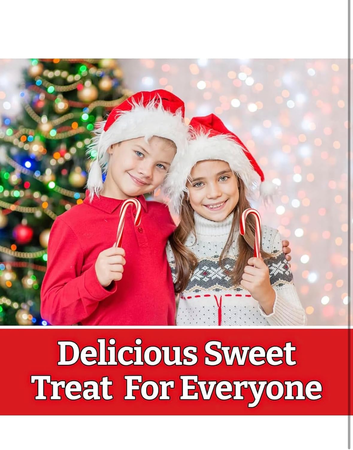 Bulk pack of one hundred count Christmas peppermint candies in clear wrapping.