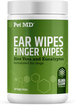 Group of Pet MD grooming products including ear wipes