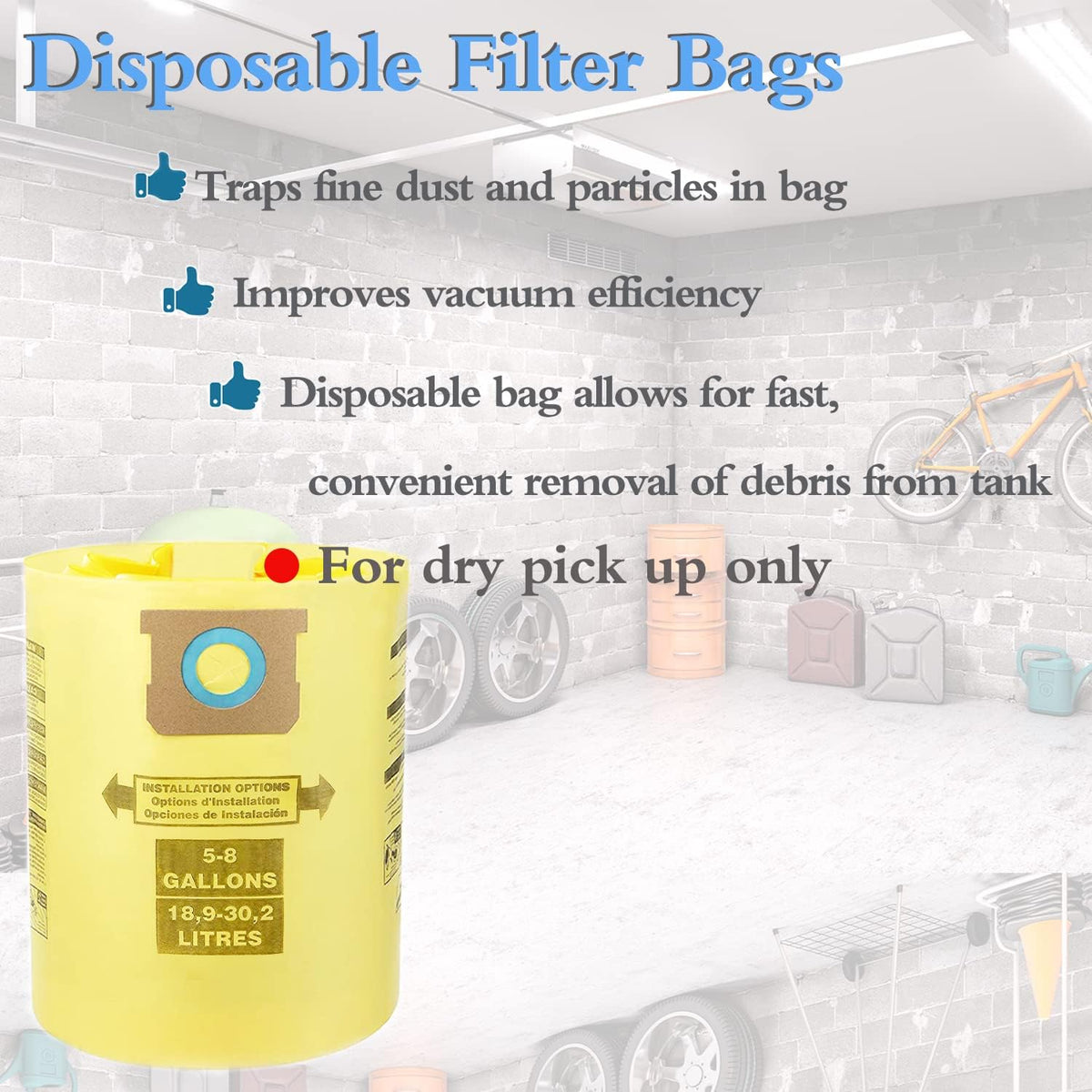 FDHF 5 pack disposable vacuum bags stacked together