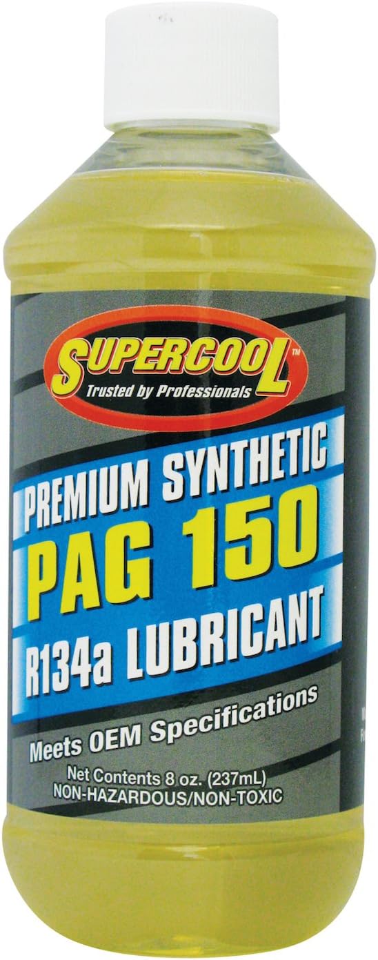 TSI Supercool PAG 150 synthetic compressor oil eight ounce bottle front view