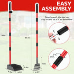 Heavy duty rustproof metal dog poop scoop close up view highlighting stainless steel tubes