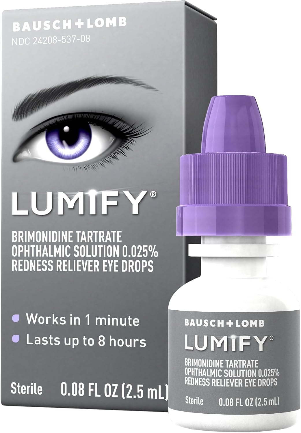 LUMIFY Redness Reliever Eye Drops, for Whiter & Brighter Looking Eyes, 0.08 Fl Oz ((Pack of 2)) - Image 2