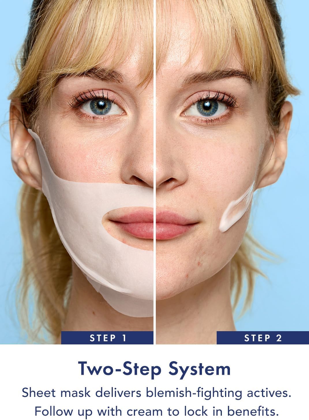 Step one targeted jawline hydrogel sheet mask by Rael Beauty for clogged pores