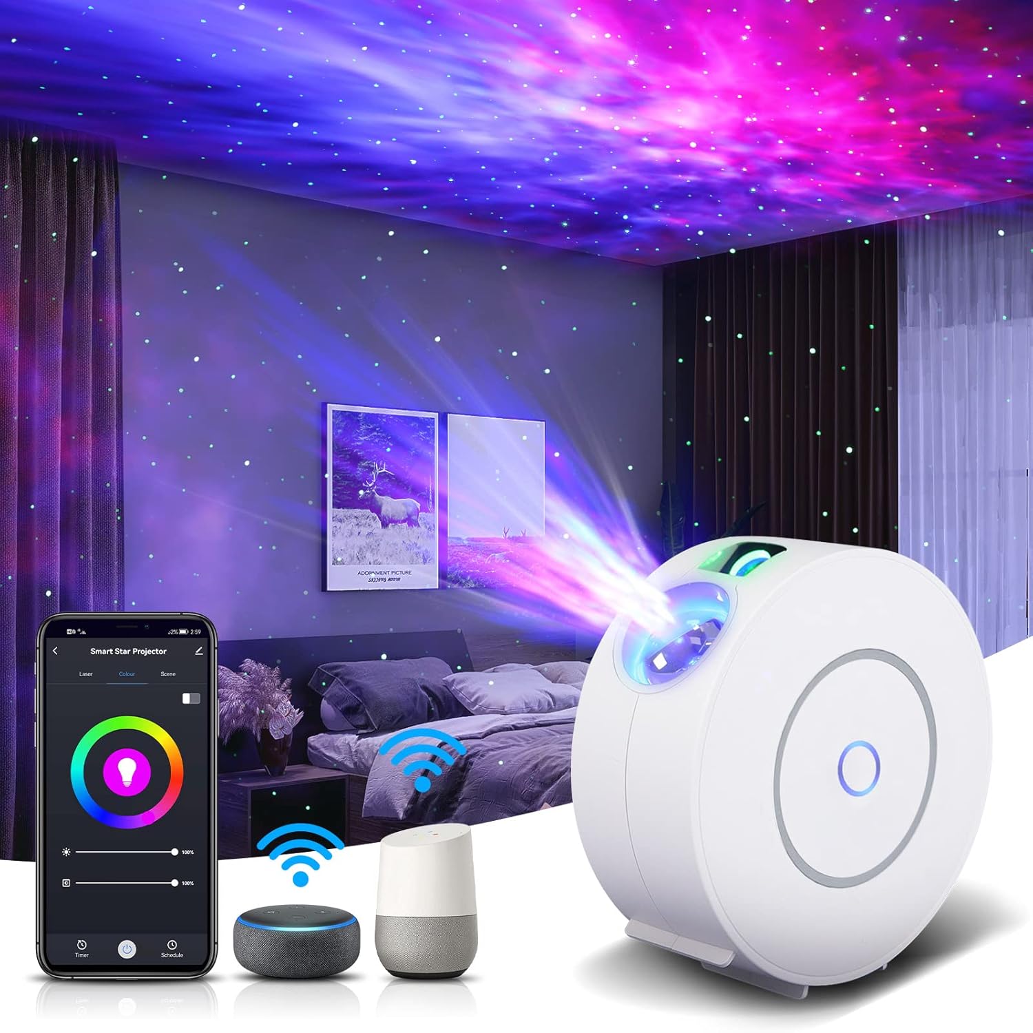 V Jules.V smart galaxy star projector front view