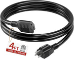 Skrizcable 16/3 25 FT Outdoor Extension Cord Waterproof, Black Power Cord | Weatherproof & Flame Retardant, 25 Foot Appliance Extension Cord Outside for Lawn & Garden, 13A 1625W 16AWG SJTW, ETL Listed - Image 9
