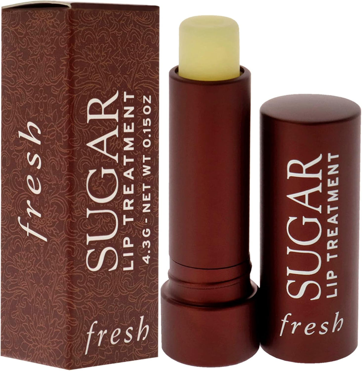 Fresh Sugar Lip Treatment packaging box showing ingredients and SPF 15