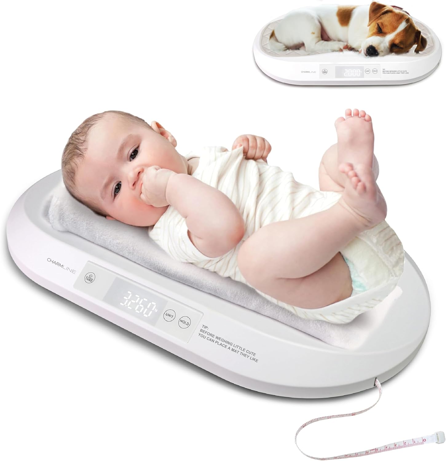 Charmline digital baby and pet scale front view for infants