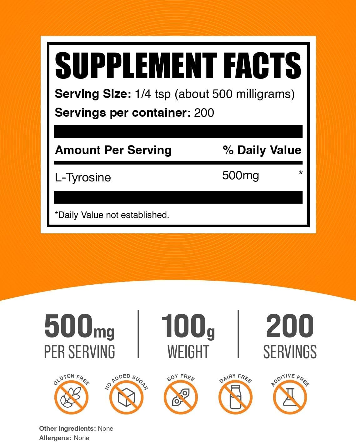 BulkSupplements L-Tyrosine amino acid powder packaging